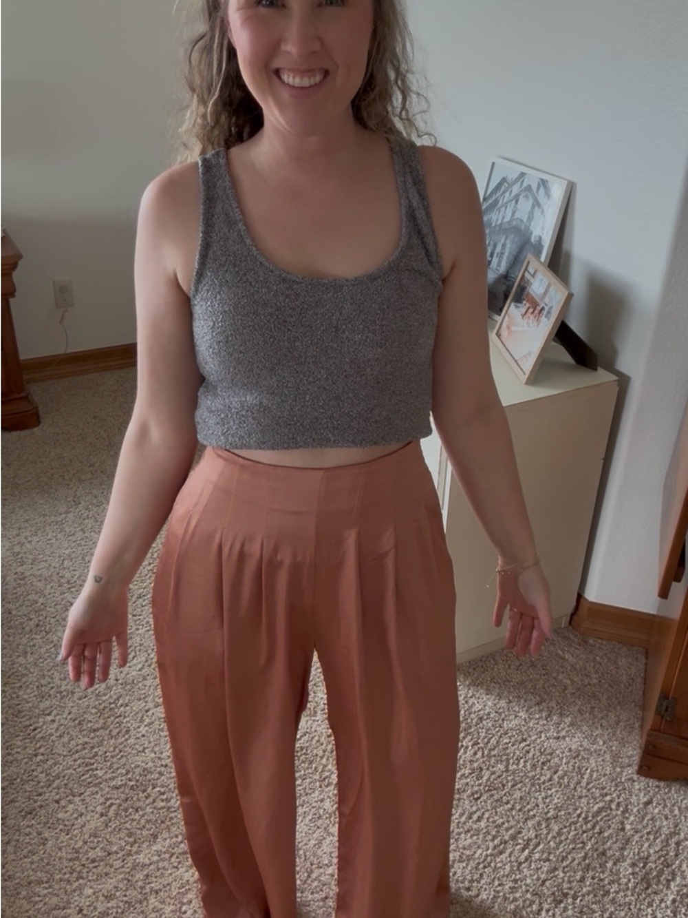 Vici Rose-Tone Pleated Pants